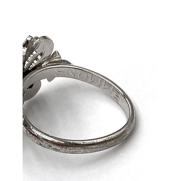 Emmons Ring SilverTone Blue Cabochon Vintage Estate 5 - Picture 7 of 10